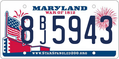 MD license plate 8BJ5943