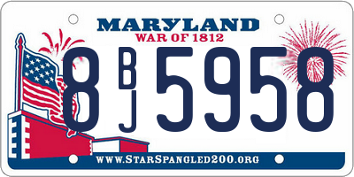 MD license plate 8BJ5958