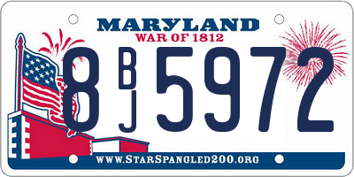 MD license plate 8BJ5972