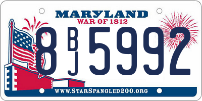 MD license plate 8BJ5992