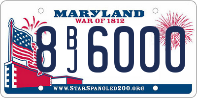 MD license plate 8BJ6000