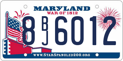 MD license plate 8BJ6012