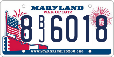 MD license plate 8BJ6018
