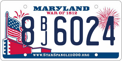 MD license plate 8BJ6024