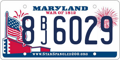 MD license plate 8BJ6029