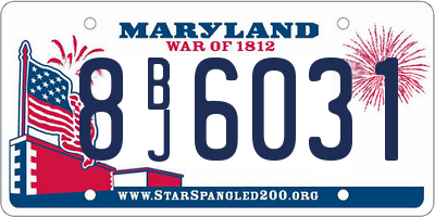 MD license plate 8BJ6031