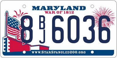 MD license plate 8BJ6036