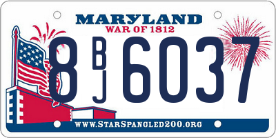 MD license plate 8BJ6037