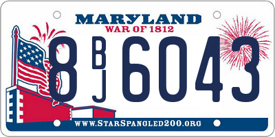 MD license plate 8BJ6043