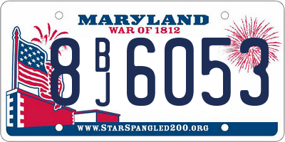 MD license plate 8BJ6053