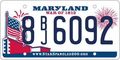 MD license plate 8BJ6092