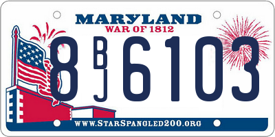 MD license plate 8BJ6103