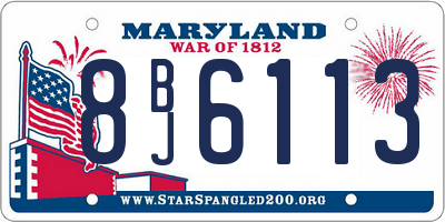 MD license plate 8BJ6113
