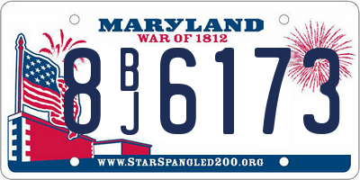 MD license plate 8BJ6173