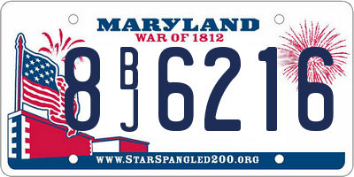 MD license plate 8BJ6216