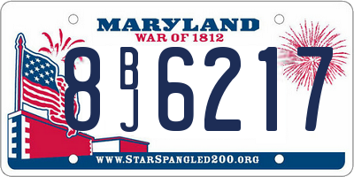 MD license plate 8BJ6217