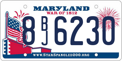MD license plate 8BJ6230