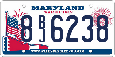MD license plate 8BJ6238