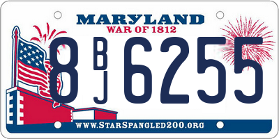 MD license plate 8BJ6255