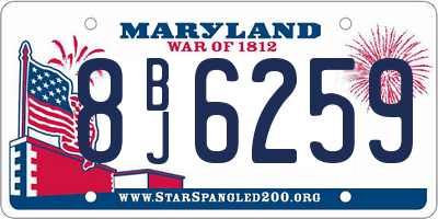 MD license plate 8BJ6259