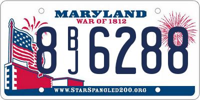 MD license plate 8BJ6288