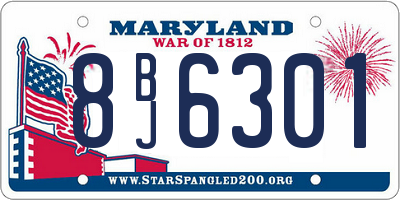 MD license plate 8BJ6301