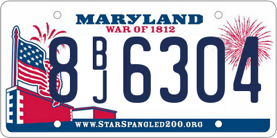 MD license plate 8BJ6304