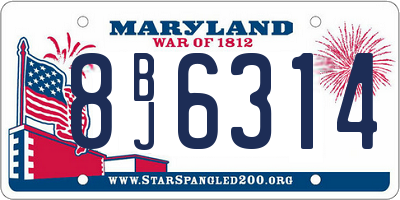 MD license plate 8BJ6314