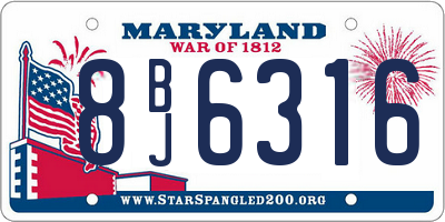MD license plate 8BJ6316