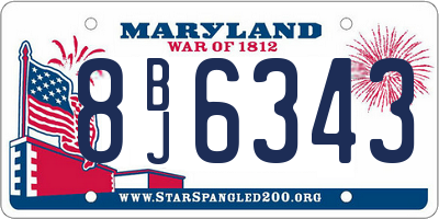 MD license plate 8BJ6343