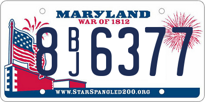 MD license plate 8BJ6377