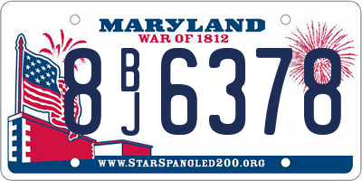 MD license plate 8BJ6378