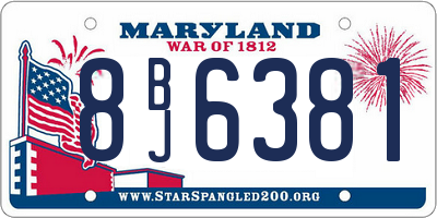 MD license plate 8BJ6381