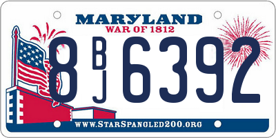 MD license plate 8BJ6392