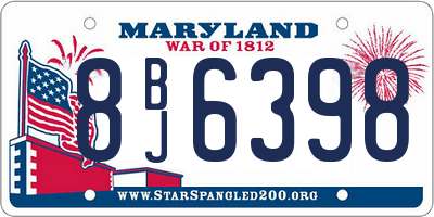 MD license plate 8BJ6398