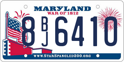 MD license plate 8BJ6410