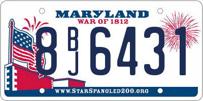 MD license plate 8BJ6431