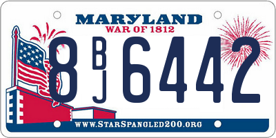 MD license plate 8BJ6442