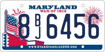 MD license plate 8BJ6456