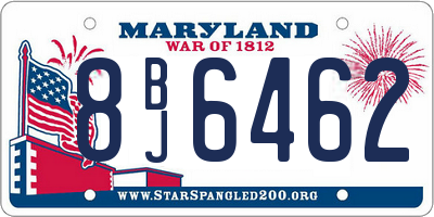 MD license plate 8BJ6462