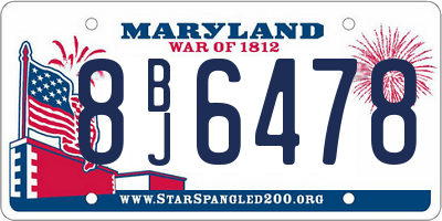 MD license plate 8BJ6478