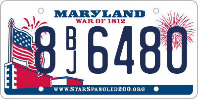 MD license plate 8BJ6480
