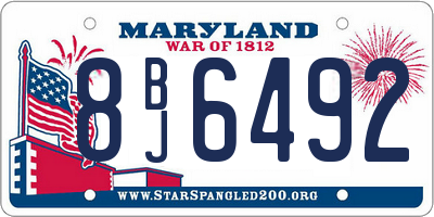 MD license plate 8BJ6492