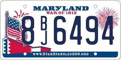 MD license plate 8BJ6494