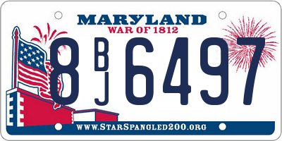 MD license plate 8BJ6497