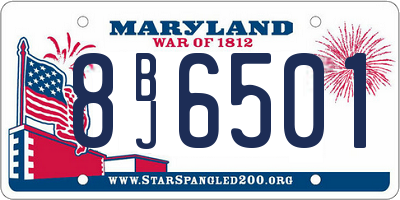 MD license plate 8BJ6501