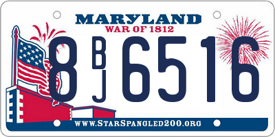 MD license plate 8BJ6516