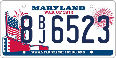 MD license plate 8BJ6523