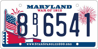 MD license plate 8BJ6541