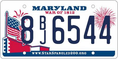 MD license plate 8BJ6544